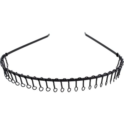 Hot Black Mens Alice Band Metal Toothed Football Soccer Hair Headband Fashion