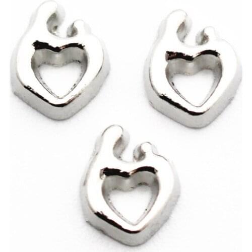 Hot selling 10pcs/lot silver Alloy heart floating charms living glass floating pendant lockets charms