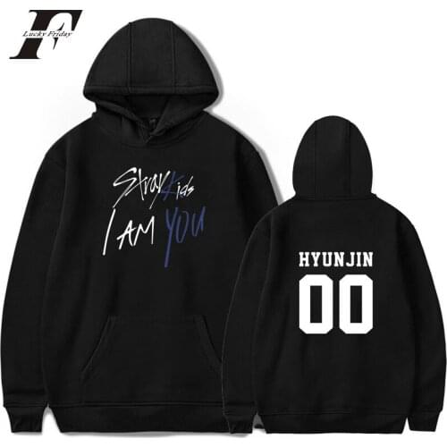 Harajuku Stray Kids I Am You Idol oversized hoodies sweatshirts women Member Hyun Jin cotton long sleeve Hip Hop Clothes