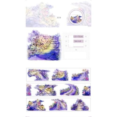 Flowers Road Washi Tape Walking At Night