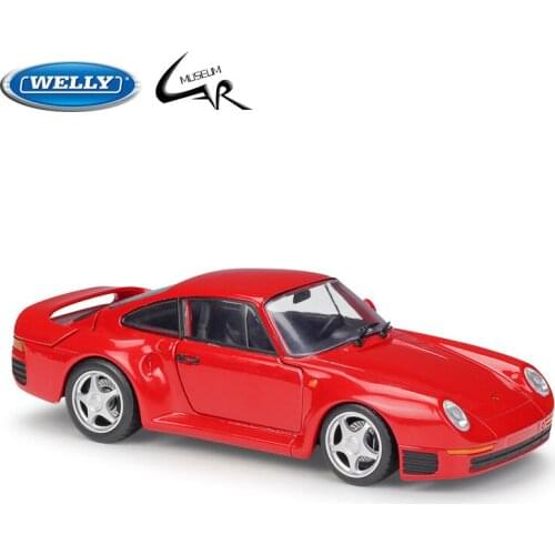 Welly 1:24 Diecast Model Car Scale Porsche 959 Classic Sports Race Car Metal Alloy Boy Gift Collection