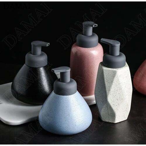 Nordic Simplicity Ceramic Soap Dispenser Macron Color Household Restroom Bottles for Shampoo Bathroom Decoration Accessories