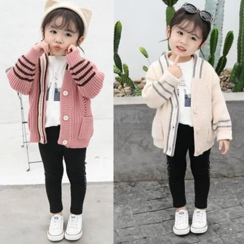 Autumn Sweater Cardigans For Baby Girls Kids Toddler Girl Sweater Coat Knitted Cardigan Boys Knitwear Childrens Button Outwear