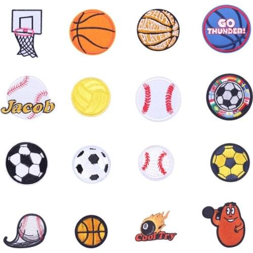 Cartoon Ball Patch Iron On Patches Embroidered Patches For Clothes Sticker Badges Sew Patch For Clothing DIY Stripes Applique