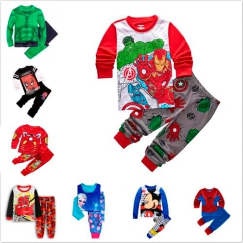 New Marvel Children Clothing Set Boy Iron Man Kid Pajamas Set Cartoon Pyjama Children Pijama Girls Sleepwear Suit 1-7Y
