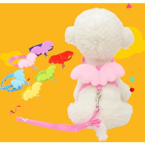 Adjustable Pet Dog Leash Angel Wings Puppy Cat Harness Candy Straps For Small Medium Big Dogs Accessories chiens Teddy Chihuahua
