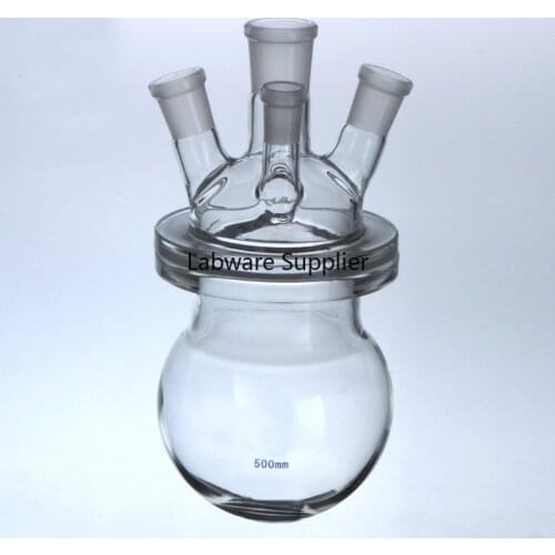 250ml 500ml 1000ml 2000ml four mothes global glass reactor heavy sheet glass reaction still reaction flask free shipping