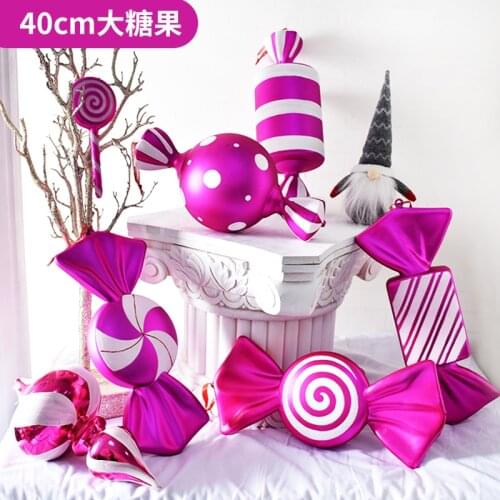 Christmas decorations scene layout ceremony Christmas tree pendant ornaments ornaments 40CM pink painted candy pendant list