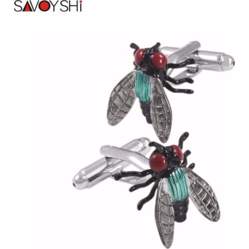 SAVOYSHI Novelty Insect Fly Cufflinks for Mens Shirt Brand Cuff buttons High Quality Colorful Enamel Cuff links men Jewelry