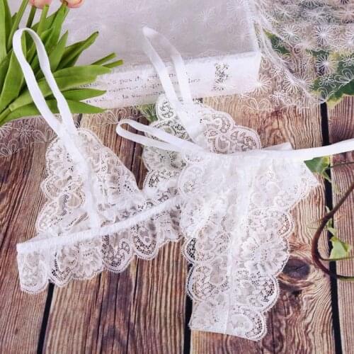 Sexy Lingerie Sets Women Transparent Lace Bra Set Floral G-String Underwear Set Nightwear Bra And Panty Set Seamless Bodysuit
