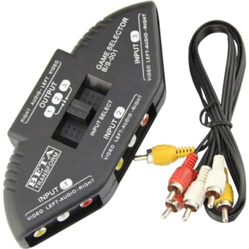 Audio Video AV RCA Switch Splitter Selector 3 to 1 RCA Composite AV Cable for STB TV DVD Player