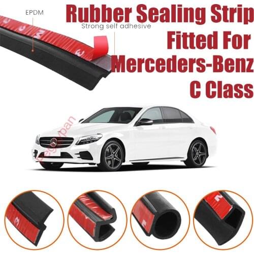 Door Seal Strip Kit Self Adhesive Window Engine Cover Soundproof Rubber Weather Draft Noise Reduction For Mercedes-Benz C Class
