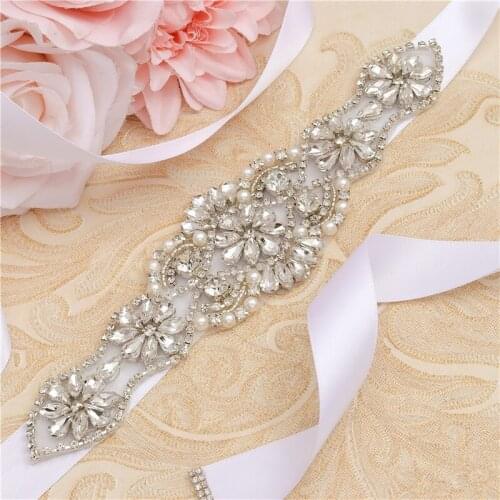 Gorgeous Silver Rhinestone Wedding Belt Sparkly Sash Ribbon Crystal Bridal Belt Handmade Waistband Wedding Decoration