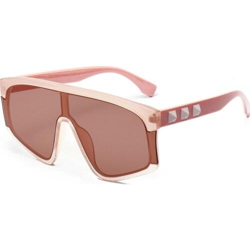 Veshion Ladies Big Sunglasses One Piece Lens Pink Black Summer Style Goggles Oversized Retro Sun Glasses Male 2020 Uv400