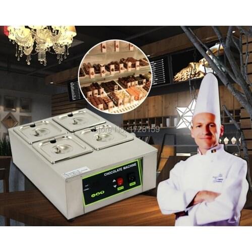 Top quality Stainless steel 4 lattice Chocolate melting pot,professional electric chocolate melting pot