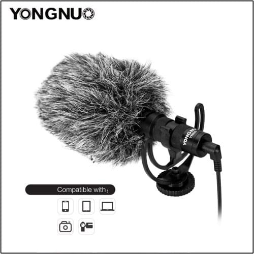 Yongnuo Mic YN220 Microphone Camcorder video-Mic 3.5mm windshield for canon nikon dslr camera computer phone pad PC recorder dv