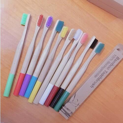10pcs bamboo toothbrush Eco Friendly Wood Vegan Products ,BPA Free,Organic round Handle Plastic Free Adult kids Toothbrushes