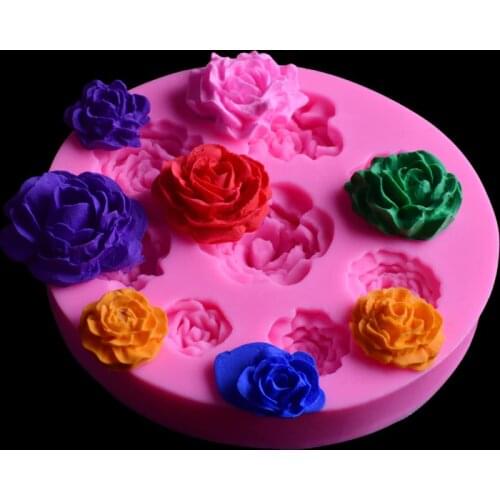 1Pcs 3D Rose Flower Shape Silicone Soap Mold Form Chocolate Cake Mold Handmade Diy Cake Fondant Decoration Soap Making Silicone