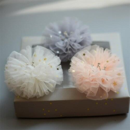 10pcs/lot Children Snow Yarn Sequins Stars Hairpin Head Clip Girls Hair Bow Rhinestone Crown Hairpin Side Clip Hair Accessories