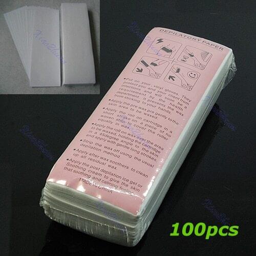 100Pcs Body Paper Strips Epilator Nonwoven Leg Women Wax Removal Hair Spa