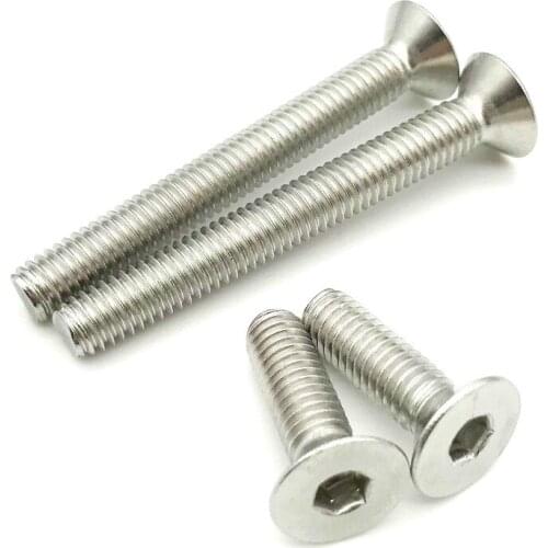 25/50pcs M4 304 stainless steel hexagon socket hexagon socket ultra-thin ultra-low flat chip head hexagon socket bolt