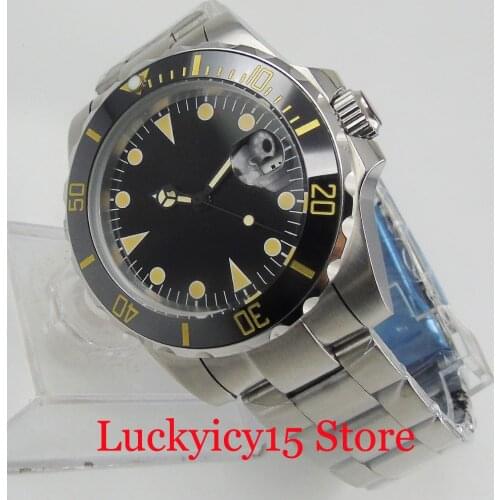 40mm BLIGER Automatic Men Wristwatch Sapphire Glass Nologo MIYOTA Movement Date Window Mental Strap