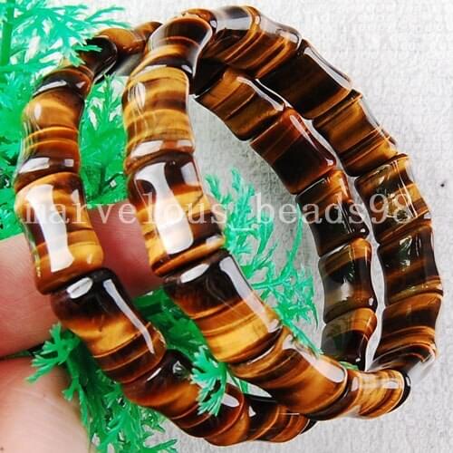 Free Shipping Fashion Jewelry 11x15x6mm Stunning Tiger Eye Burl Bracelet 7" FG2002