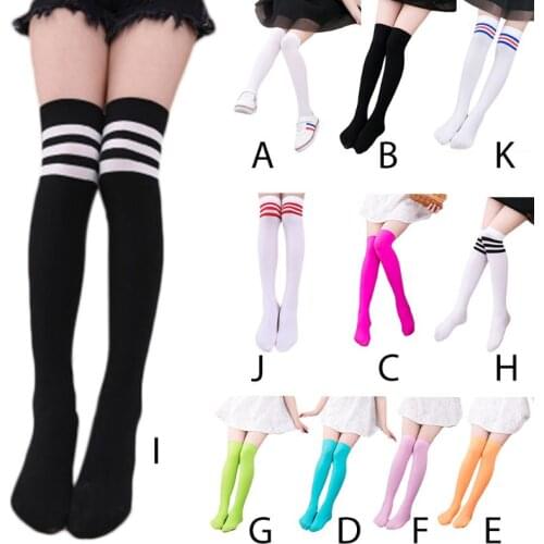 Kids Girls Autumn Long Tube Bright Sweet Candy Color Child Princess Thigh High Stockings School Student Over Knee Hosiery