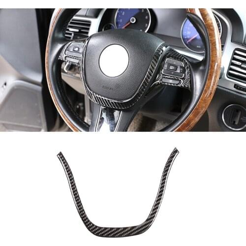 For VW Touareg 2011 2012 2013 2014 2015 2016 2017 2018 Car Carbon Fiber Interior Steering Wheel Panel Switch Button Cover Trim
