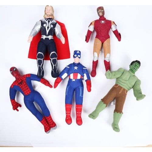 25cm Marvel Avengers Venom Batman Superman Spiderman Thanos Hulk Iron Man Thor Wolverine Action Figure Toys plush doll Kid Gifts