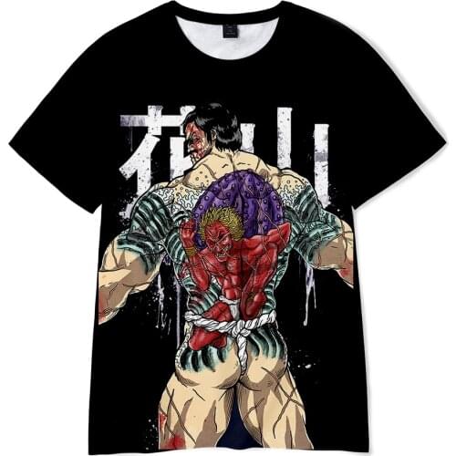 Baki The Grappler 3D Printed T-Shirt Anime Comic Fashion Streetwear Men Women Harajuku Oversized T Shirt HipHop Tees Tops Unisex