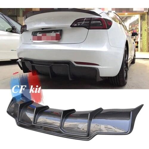 CF Kit Model 3 Carbon Fiber Rear Diffuser Protector for Tesla Model3 Rear Bumper Lip spoiler 2019-2020