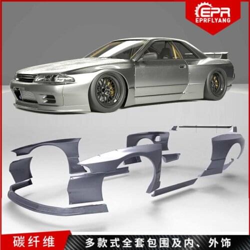 Suit For Skyline Japanese R32 Gtr Refitted Rocket Rabbit Wide Body Full Set Front Lip Rear Leaf Plate Side Skirt Tail