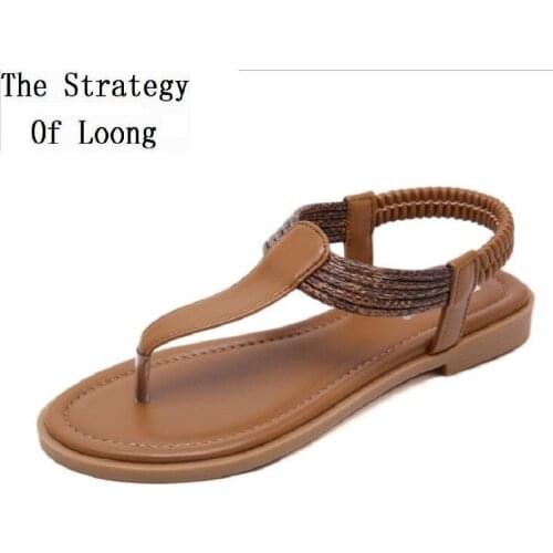 Summer Casual Simple Women Cut Out Ankle-Wrap Clip Toe Woven Gladiator Sandals Ladies Hollow Flat Heels Slip-On Shoes 20200510