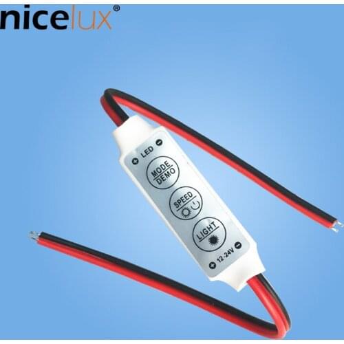 5V-24V Mini 3 Keys Single Color LED Controller Brightness Dimmer Red black line for led 3528 5050 strip light