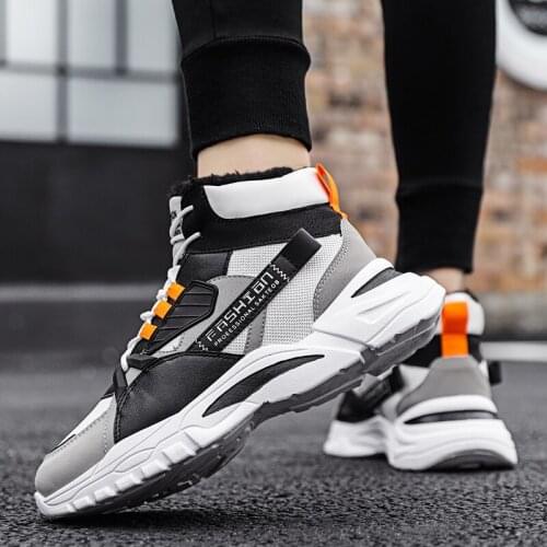 For boots leather Sneaker mens military boty winter BOOTS coturno sport snow footwear mens 2020 man casual sneakers summer high