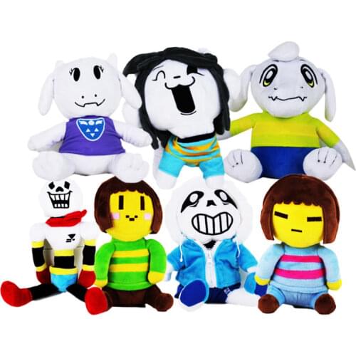 New 7 styles Undertale Sans Asriel Toriel Temmie Frisk Chara Undyne Stuffed Doll Plush Figure Toy