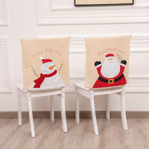 New Christmas Decorations Home Decoration Santa Snowman Chair Cover Restaurant Hotel Square Stool Decoration