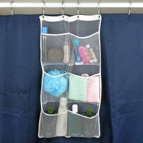 6 Pocket Wall Mounted Bathroom Organizer Wardrobe Closet Hanging Bag Container for Shampoo Soap Razors Comb Sundries Organizer