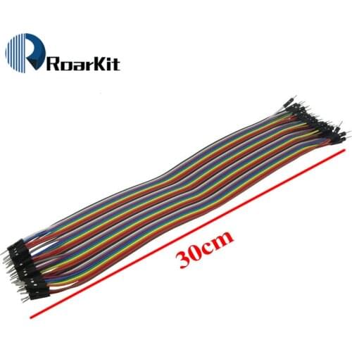 40pcs 30cm 1p-1p Male to Male jumper wire Dupont cable for Arduino Breadboard