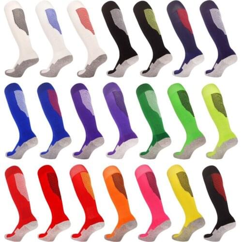 Professional Sports Soccer Socks Breathable Stripe Football Club Knee High Training Running Long Stocking Sock