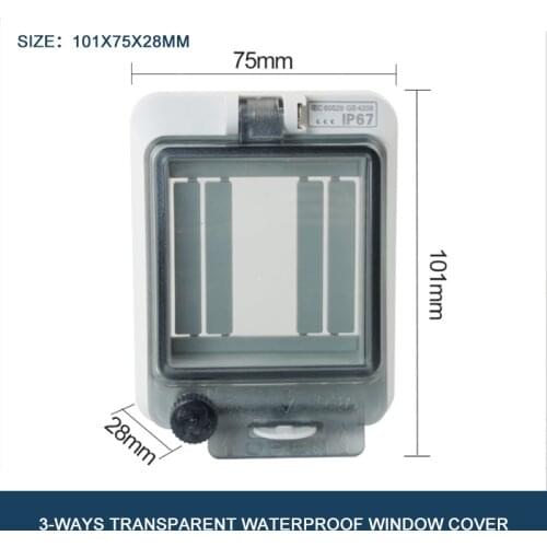 3 WAYS Circuit Breaker Transparent Waterproof Box Window Distribution Box Protect Window Cover Monitor Observation Window Ip67