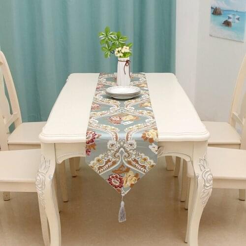 Retro European Pastoral Embroidered Floral Tablecloth Table Runner Home Kitchen Dining Room Decoration Decor Tablecloth