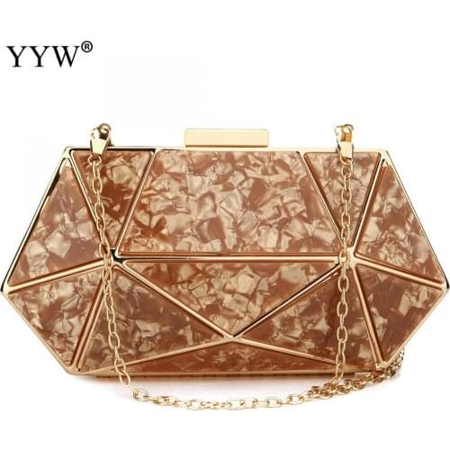 Rose Gold Designer Clutches Purse Acrylic Geometric Clutch Bag Prom Night Out Party Formal Ladies Marble Wedding Purse White Sac