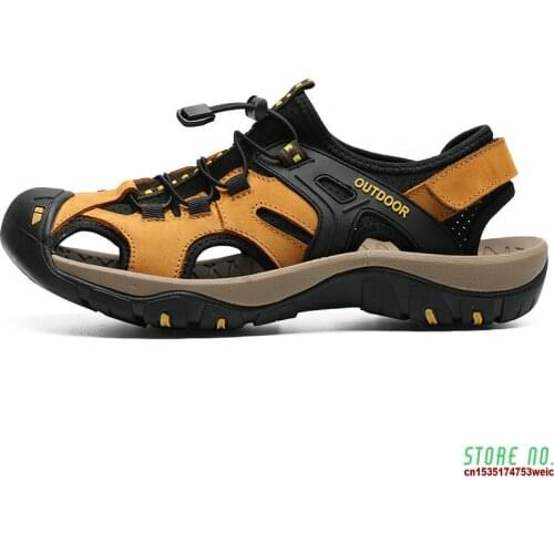 Summer Outdoor Genuine Leather Casual Sports Sandals Men Roman Trekking Beach Sandalias Male Breathable Design Water Sneakers