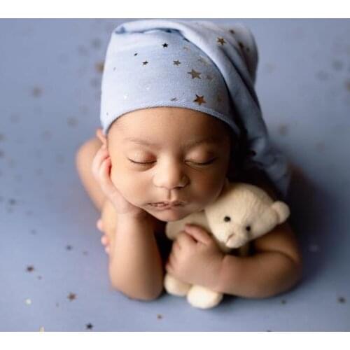 7Colors Infant Starry Pattern Cap Photography Props Newborn Cotton Beanie Hat Baby Photo Shoot Studio Accessories Baby Souvenirs