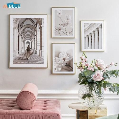 Scandinavian Abstract Canvas Print Painting Pure Flower Nordic Poster Women Wall Art Picture For Gallery Living Room Home Decor