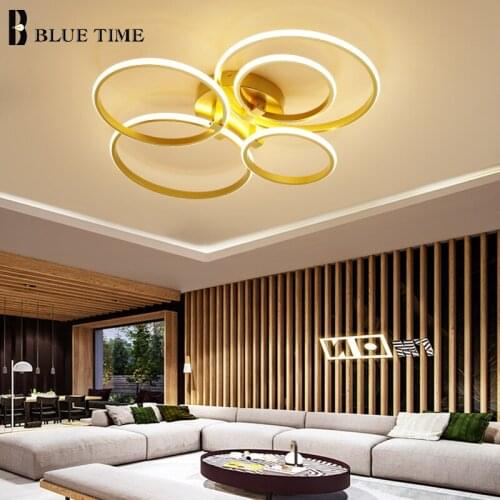 Gold Modern Led Ceiling Light Circles Chandelier Ceiling Lamp for Living room Bedroom Dining room Kitchen Lighting Fixtures Lamp