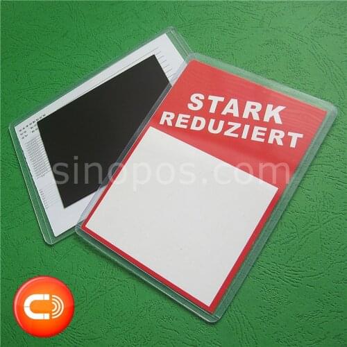 Vinyl Pouch With Magnet Backing, magnetic sign holder A3 A4 A5 A6 tag card case label sleeve plastic PVC pocket sheet protector