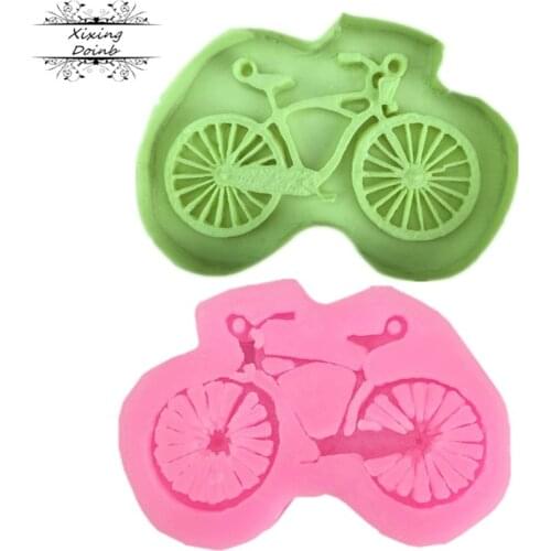 Xixing Bicycle Shape Fondant Cake Molds Candy Silicone Mold Biscuit Embossed Mould Cookie Decorating DIY Tools Kitchen Cookware